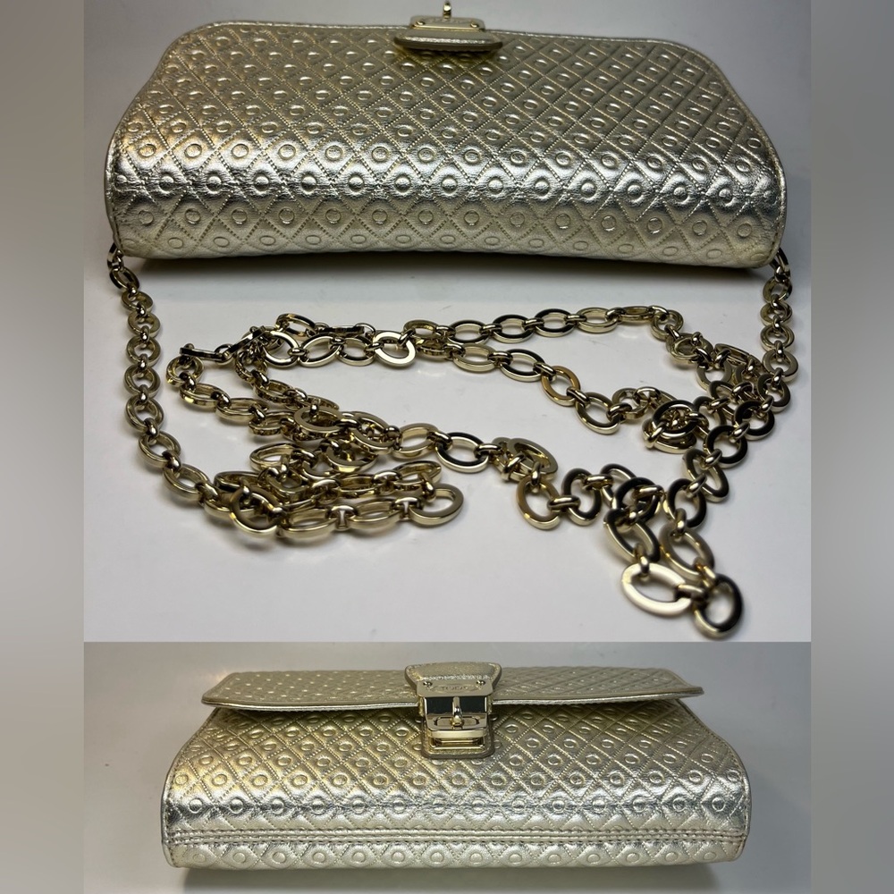 Authentic TOD’S ‘Signature’ Crossbody/Shoulder Bag ~ in Metallic Gold Leather - Picture 7 of 17